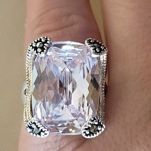Sterling Silver Crystal Cocktail Ring